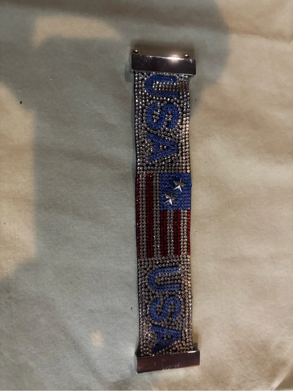 USA Crystal Stretch Bracelet - Red, White & Blue